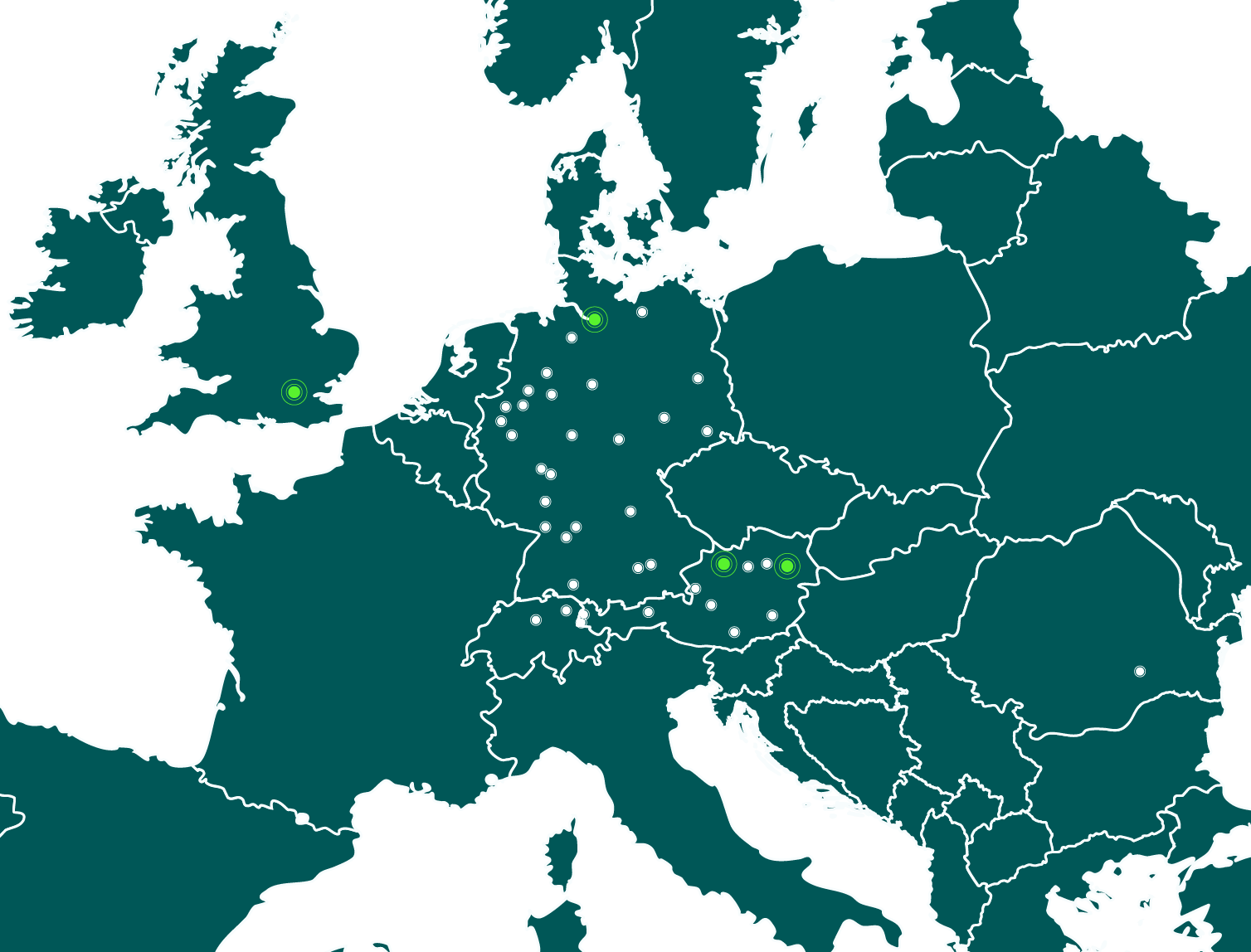 Österreich Deutschland Standorte CALPANA Karte