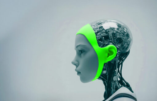 Roboter Gesicht mit grünem Highlight