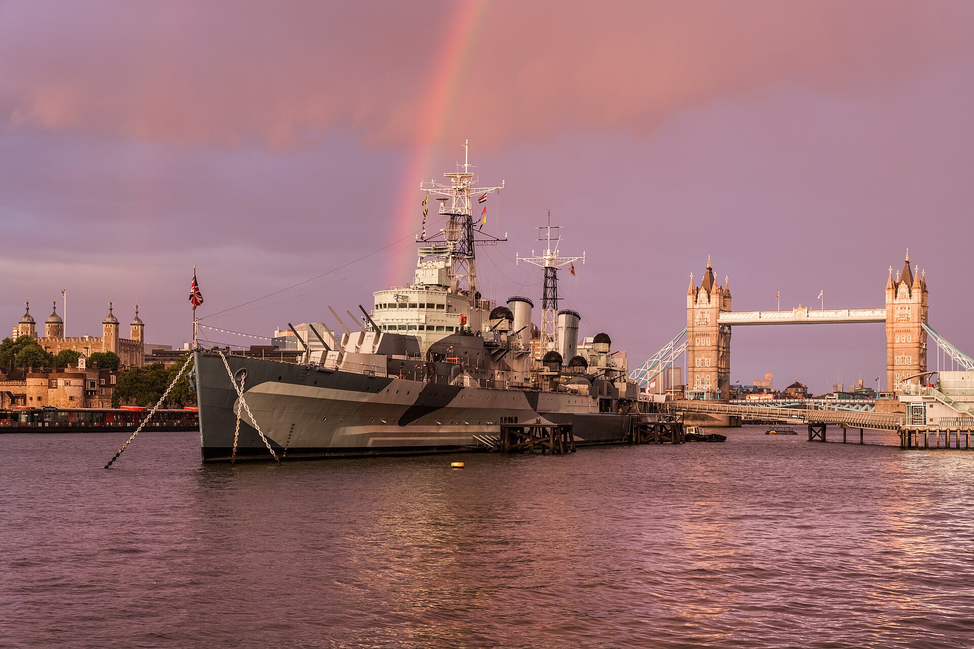 HMS Belfast moored on the Thames
