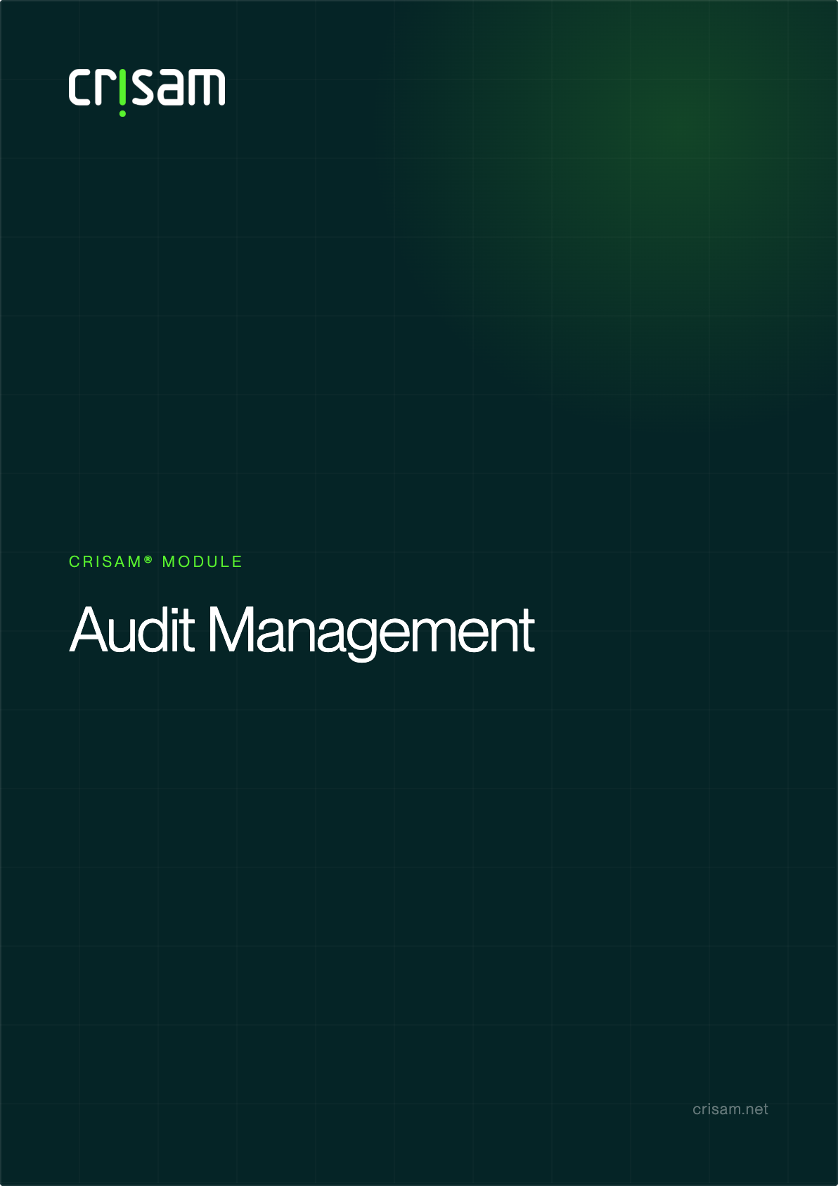 Cover of the CRISAM Audit Management product sheet