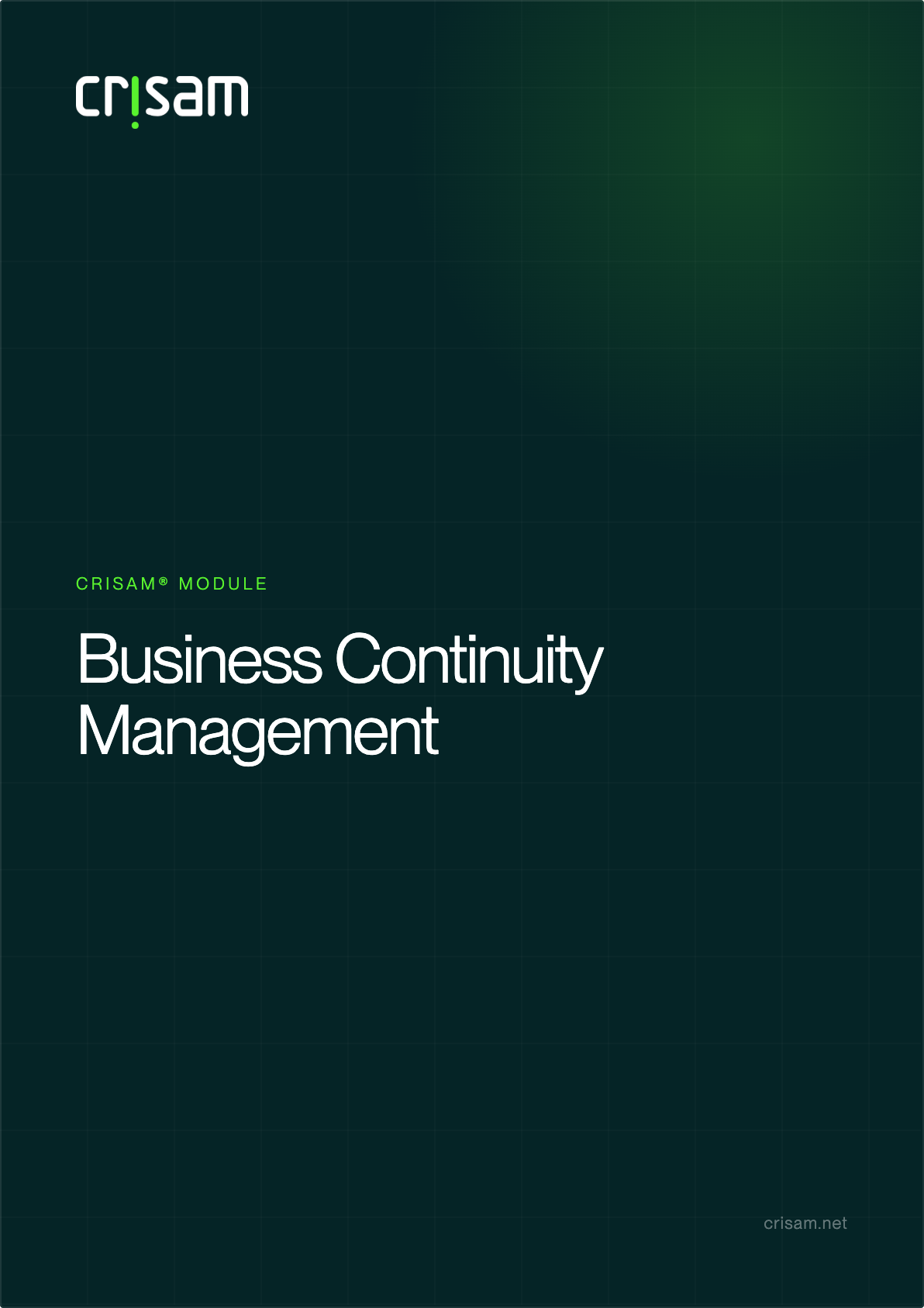 Cover of the CRISAM BCM product sheet