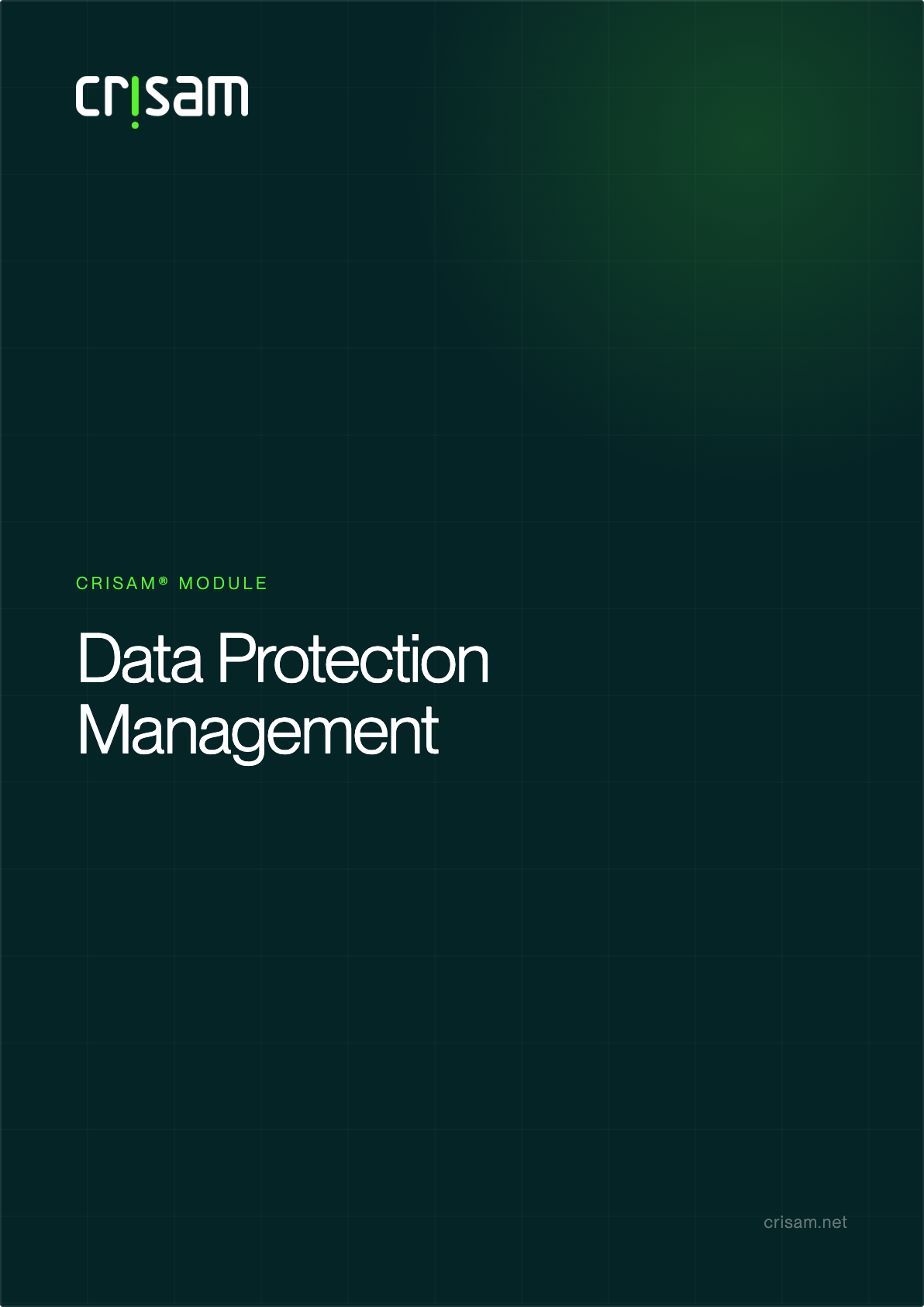 Cover of the CRISAM DPM product sheet