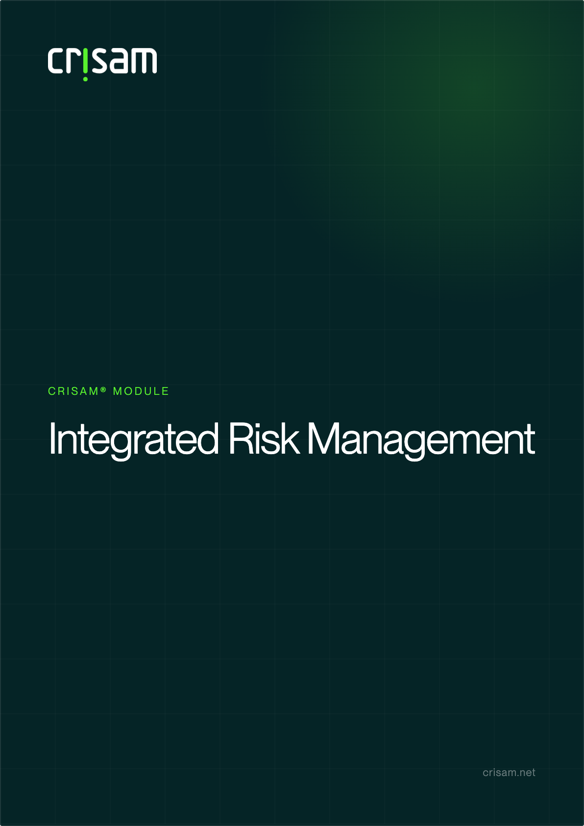 Cover of the CRISAM IRM product sheet