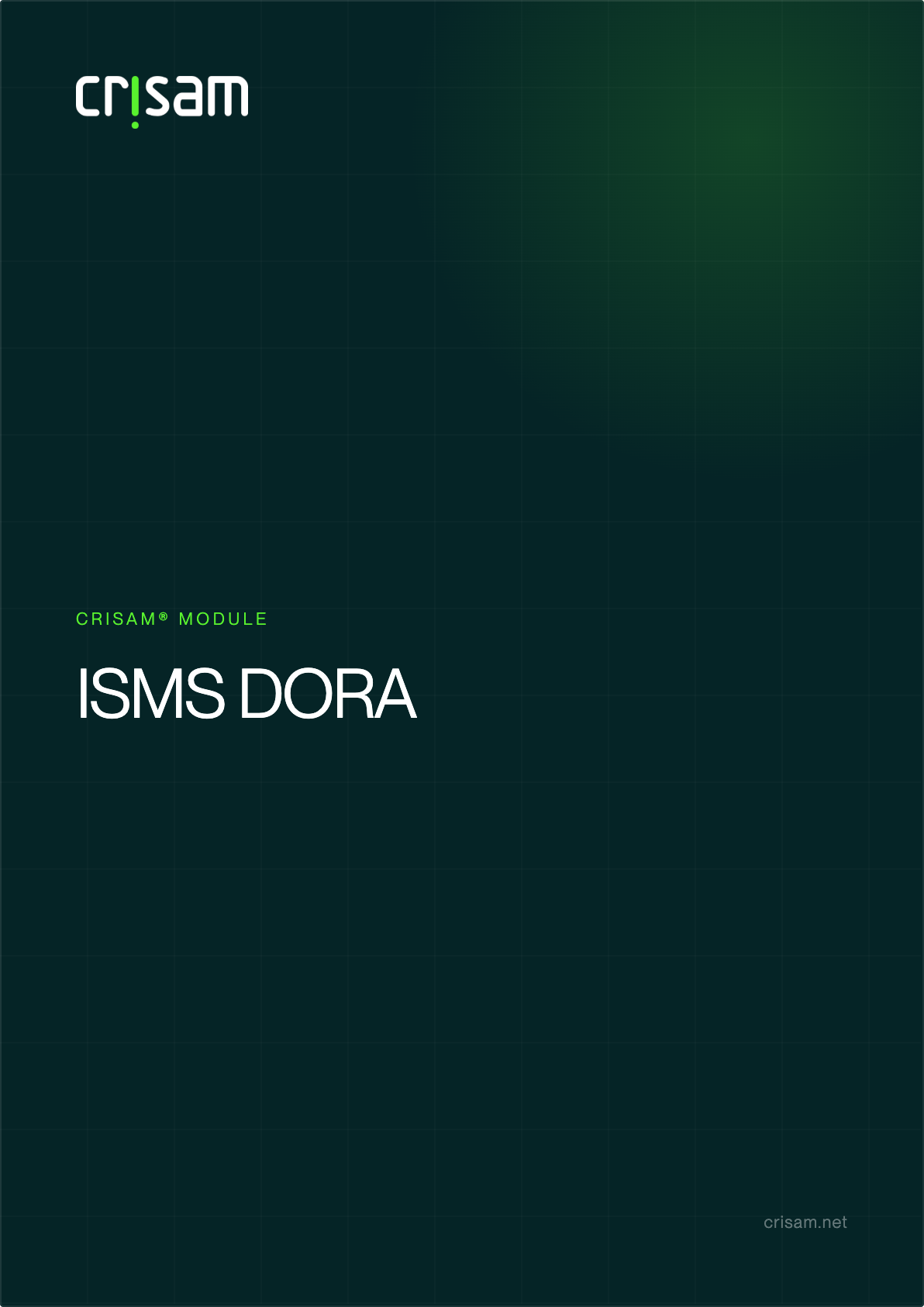 Cover of the CRISAM ISMS DORA product sheet