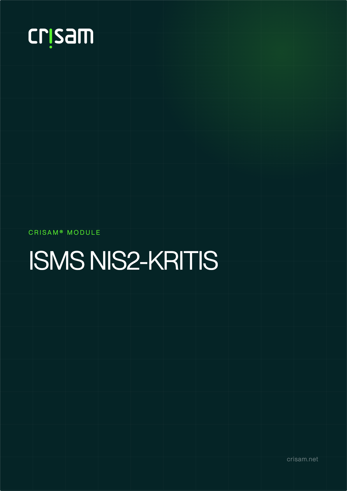 Cover of the CRISAM ISMS NIS2-KRITIS product sheet