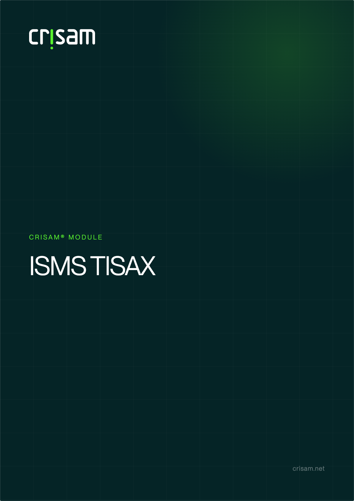 Cover of the CRISAM ISMS TISAX product sheet