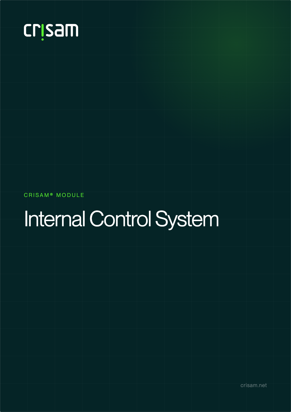 Cover of the CRISAM Internal Control System product sheet